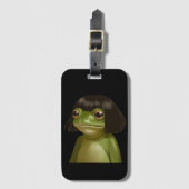 Lustiger Frosch Bob Frisur Meme Frösche Tierliebha Gepäckanhänger (Vorderseite Vertikal)