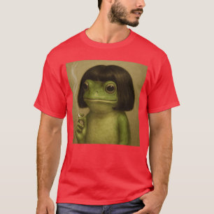 Lustiger Frosch Bob Frisur rauchendes Meme für Män T-Shirt