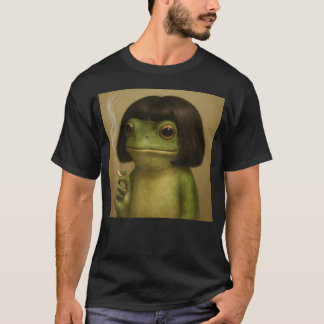 Lustiger Frosch Bob Frisur rauchendes Meme T-Shirt