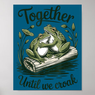 Lustiger Frosch Braut & Bräutigam Flitterwochen St Poster