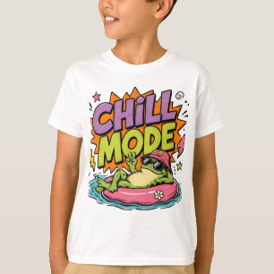 Lustiger Frosch Chill-Modus Ästhetik Kinder T-Shir T-Shirt