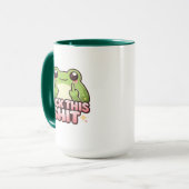 Lustiger Frosch Doppelte Mittelfinger Tasse (Vorderseite Links)