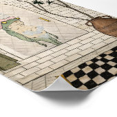 Lustiger Frosch-Dusch-Badezimmerposter Poster (Ecke)