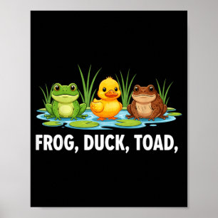 Lustiger Frosch Ente Kröte Zoologische Männer Frau Poster