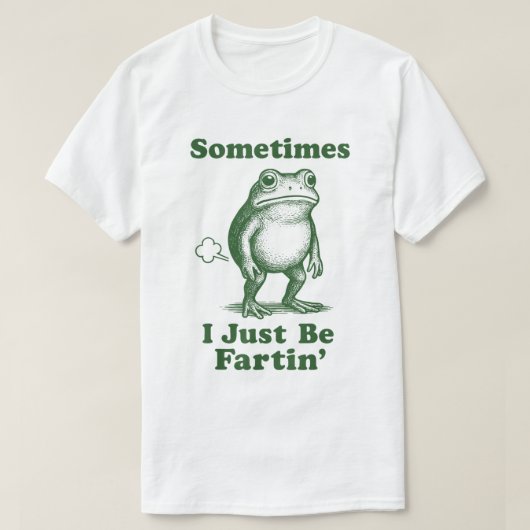 Lustiger Frosch-Furzmeme-Design T-Shirt (Design vorne)