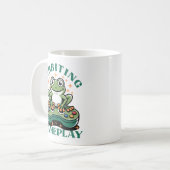 Lustiger Frosch-Gamer, Retro-Videospiel-Controller Kaffeetasse (Vorderseite Links)