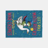 Lustiger Frosch Gans Lass uns rollen Grafik Kunst Fleecedecke (Vorderseite (Horizontal))