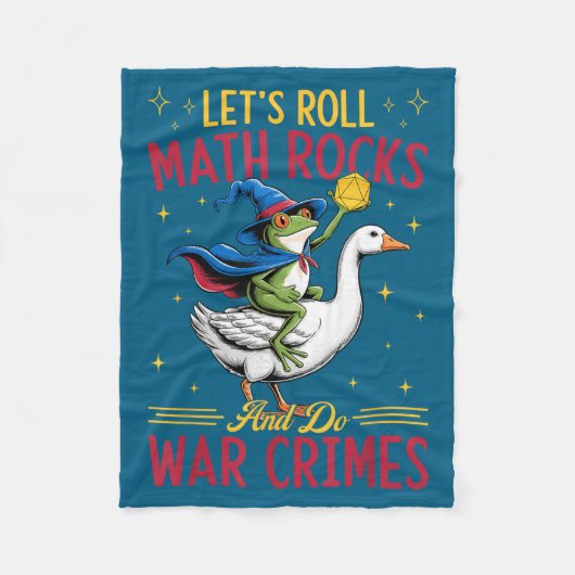 Lustiger Frosch Gans Lass uns rollen Grafik Kunst Fleecedecke (Vorderseite)