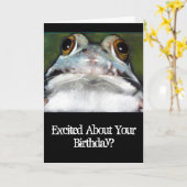 Lustiger Frosch, Geburtstags-Karte: Ursprüngliche Karte (Gelbe Blume)