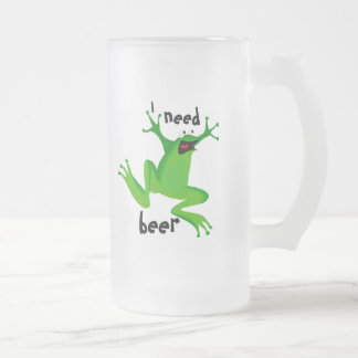 lustiger Frosch-ICh Bedarf beer-1 Mattglas Bierglas