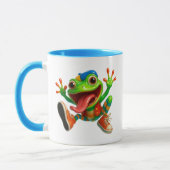 Lustiger Frosch in Turnschuhe. Mug fun und bunt. Tasse (Links)