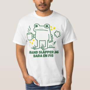 Lustiger Frosch Kaffee Furz Meme T-Shirt