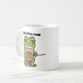 Lustiger Frosch Kaffee Meme Cartoon Tasse (Vorderseite Links)