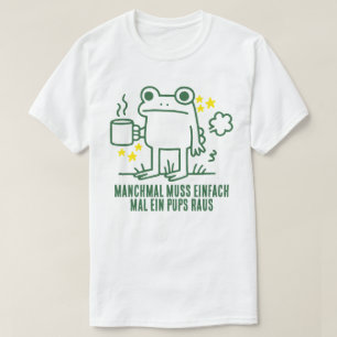 Lustiger Frosch Kaffee Pups Meme T-Shirt