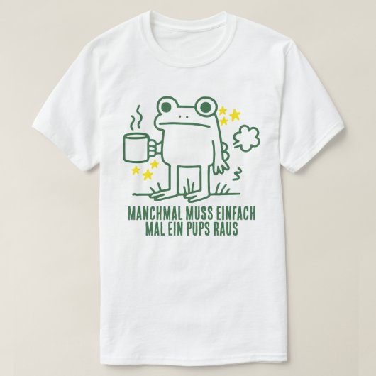 Lustiger Frosch Kaffee Pups Meme T-Shirt (Design vorne)
