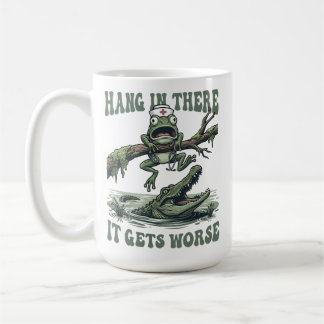 Lustiger Frosch-Krankenschwester-Meme Hang In Ther Kaffeetasse