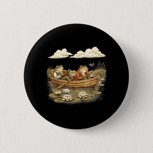 Lustiger Frosch Kröten Buchliebhaber Button (Vorderseite)