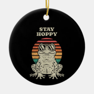 Lustiger Frosch Krötenliebhaber Retro Vintage Desi Keramik Ornament