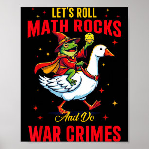Lustiger Frosch Lass Uns Losrollen Mathe Felsen Un Poster