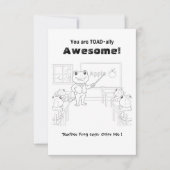 Lustiger Frosch-Lehrer "Toad-ally Awesome" Malvorl Dankeskarte (Vorderseite)