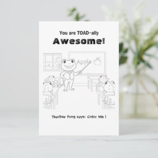 Lustiger Frosch-Lehrer "Toad-ally Awesome" Malvorl Dankeskarte