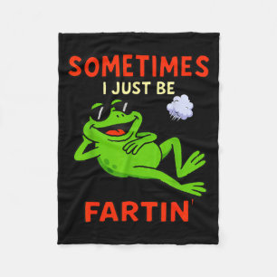Lustiger Frosch Manchmal furze ich einfach lustig Fleecedecke