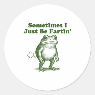 Lustiger Frosch Manchmal Furze Ich Nur Vintage-Fro Runder Aufkleber