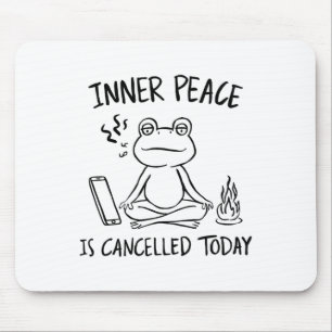 Lustiger Frosch Meditation Yoga Meme Naive Kunst I Mousepad