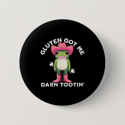 Lustiger Frosch-Meme Gluten Hat Mich Verdammt Noch Button (Vorderseite)