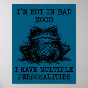 Lustiger Frosch-Meme Männer Frauen sagen haben meh Poster