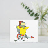 lustiger Frosch mit E-Gitarre Postkarte (Stehend Vorderseite)