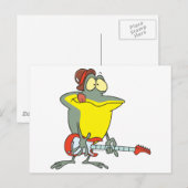 lustiger Frosch mit E-Gitarre Postkarte (Vorne/Hinten)