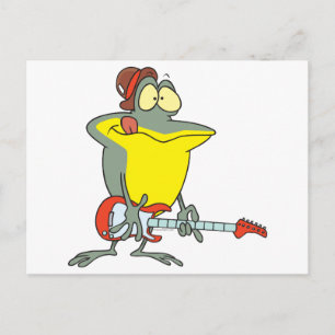lustiger Frosch mit E-Gitarre Postkarte