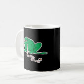 lustiger Frosch mit langer Zunge Kaffeetasse (Vorderseite Links)