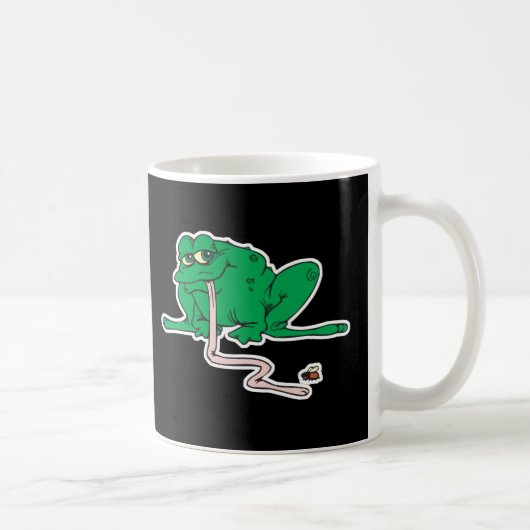 lustiger Frosch mit langer Zunge Kaffeetasse (Rechts)