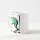 Lustiger Frosch mit Messer – "Ich bitte zu widersp Kaffeetasse (Vorderseite Links)