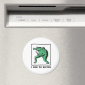 Lustiger Frosch mit Messer – "Ich bitte zu widersp Magnet (In Situ (Geschirrspüler))