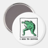 Lustiger Frosch mit Messer – "Ich bitte zu widersp Magnet (Vorderseite/Rückseite)