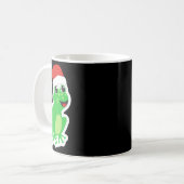Lustiger Frosch mit Weihnachtsmannmütze für Weihna Kaffeetasse (Vorderseite Links)