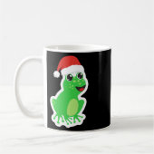 Lustiger Frosch mit Weihnachtsmannmütze für Weihna Kaffeetasse (Links)