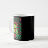 Lustiger Frosch Retro Fröhliche Resistmas Litical Kaffeetasse (Vorderseite Links)