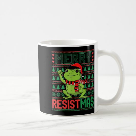 Lustiger Frosch Retro Fröhliche Resistmas Litical Kaffeetasse (Rechts)
