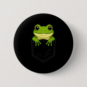Lustiger Frosch schaut in Cket Tierliebhaber Männe Button