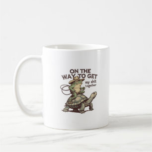 Lustiger Frosch-Schildkröten-Motivations-Vintage-K Kaffeetasse
