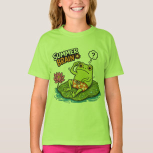 Lustiger Frosch Sommer Gehirn Lustiger Frosch Cart T-Shirt