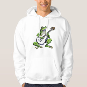 Lustiger Frosch spielt Gitarre Hoodie