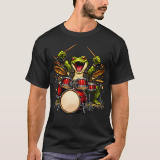 Lustiger Frosch spielt Gitarre Rock And Roll für T-Shirt