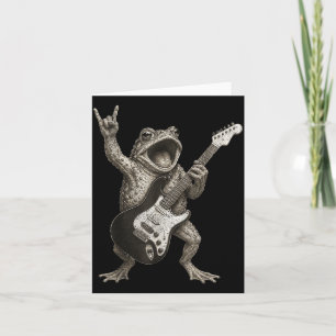 Lustiger Frosch spielt Gitarre Rock And Roll Karte