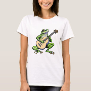 Lustiger Frosch spielt Gitarre T-Shirt