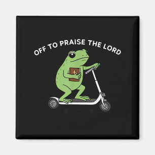 Lustiger Frosch, um den Herrn zu loben Meme Zitat  Magnet